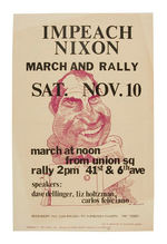 "IMPEACH NIXON" 1973 POSTER WITH CARICATURE BY DAVID LEVINE.