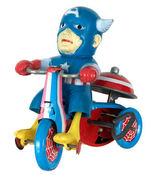 "CAPTAIN AMERICA" WIND-UP TRICYCLE BY MARX.