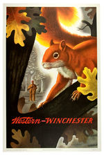 "WESTERN-WINCHESTER" LINEN-MOUNTED HUNTING POSTER.