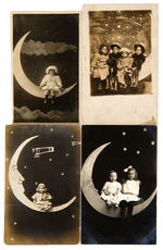 KIDS ON PAPER MOON REAL PHOTO POSTCARDS.