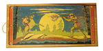 "DAVY CROCKETT" WOOD TOY BOX WITH COLOR IMAGES.