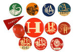 CUBAN BASEBALL TEAMS GROUP OF TEN BUTTONS AND ONE PLASTIC PIN.