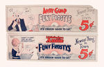 "LITTLE ORPHAN ANNIE/ANDY GUMP FUNY FROSTYS" LOT.