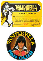 “VAMPIRELLA FAN CLUB”BUTTON/MEMBERSHIP CARD.