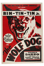 RIN TIN TIN JR. "THE WOLF DOG" MASCOT SERIAL POSTER.