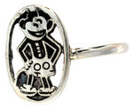 EUROPEAN EARLY 1930's MICKEY MOUSE SILVER RING.