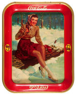 "DRINK COCA-COLA" 1941 SERVING TRAY WITH ICE SKATER.