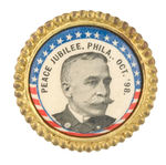 DEWEY 1898 "PEACE JUBILEE" BUTTON FROM HAKE COLLECTION & CPB.