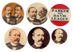 PARKER & DAVIS 1904 GROUP OF SIX BUTTONS BY BALTIMORE BADGE.