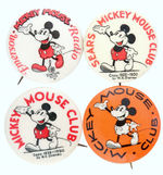 CLASSIC MICKEY MOUSE 1930s ADVERTISING PROMOTIONAL AND CLUB MEMBER BUTTONS.
