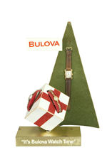 "IT'S BULOVA WATCH TIME" MOTORIZED STORE DISPLAY WITH WATCHES.