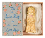 “THIS IS SPARKLE PLENTY IN HER OWN LITTLE BED” SOAP FIGURE IN BOX.