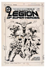 "LEGION OF SUPER-HEROES" #14 COMIC BOOK COVER ORIGINAL ART.