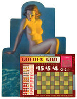 “GOLDEN GIRL” LARGE AND IMPRESSIVE PIN-UP PUNCHBOARD.