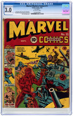 "MARVEL MYSTERY COMICS" #11 SEPTEMBER 1940 CGC 3.0 GOOD/VG.