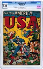 "USA COMICS" #10 SEPTEMBER 1943 CGC 5.0 VG/FINE - FEATURING CAPTAIN AMERICA.