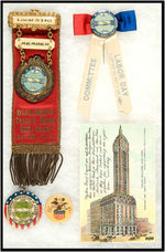 A.F.OF L., 8-HOUR DAY BADGES & WORKER LOCK-OUT CARD.