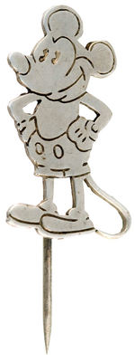 MICKEY EARLY 1930s STICKPIN BY FAMOUS ENGLISH SILVERSMITH.