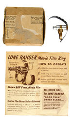 LONE RANGER FILMSTRIP RING WITH FILM, INSTRUCTION FOLDER AND MAILER.
