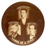 LARGE ANTI-BRYAN TRIGATE FROM 1900 TITLED “THREE OF A KIND.”