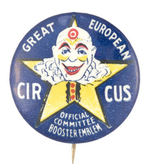 GRAPHIC CLOWN PROMOTES "GREAT EUROPEAN CIRCUS."