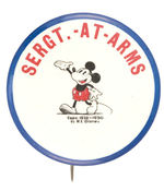 MICKEY MOUSE 1930s CLUB OFFICER BUTTON.