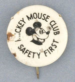 "MICKEY MOUSE CLUB SAFETY CLUB" RARE BUT DAMAGED 1ST SEEN MEMBER'S BUTTON.