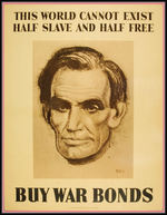 WORLD WAR II "BUY WAR BONDS" POSTER WITH LINCOLN.
