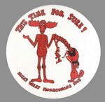 BULLWINKLE & ROCKY LOCAL ISSUE 1968 HOMECOMING BUTTON.