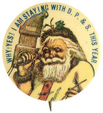 SANTA SPEAKING ON WALL MOUNTED TELEPHONE REVEALS HIS LOCATION CIRCA 1915 BUTTON.