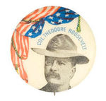 TR AS ROUGH RIDER 1898 NY GOVERNOR BUTTON.