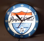 "HOPPY'S FAVORITE/ROYAL CREST ALL STAR DAIRY PRODUCTS" DOUBLE BUBBLE CLOCK.