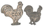 "COX" TWO SIZES OF ROOSTER LAPEL STUDS.