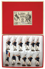 MIGNOT COLONIAL INFANTRY MARCHING BOXED SET.