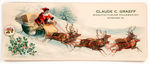 SANTA AND SLEIGH CELLULOID INK BLOTTER.