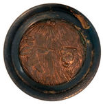 ROOSEVELT IN AFRICA LION HUNTING LARGE CLOTHING BUTTON.
