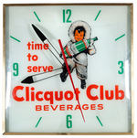 “TIME TO SERVE CLICQUOT CLUB BEVERAGES” LIGHTED WALL CLOCK.