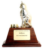 "THE MORRIS AWARD PRESENTED BY 9-LIVES TO BEST HOUSEHOLD PET."
