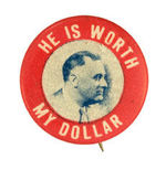 FDR WITH SLOGAN UNLISTED IN HAKE.