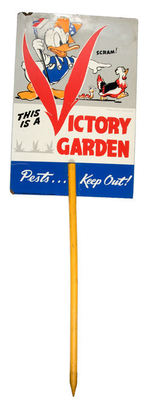 "VICTORY GARDEN" WWII SIGN FEATURING DONALD DUCK.