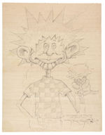 GRATEFUL DEAD - THE ICE CREAM KID ORIGINAL PENCIL SKETCH BY STANLEY MOUSE.