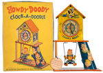 “HOWDY DOODY CLOCK-A-DOODLE” RARE BOXED WIND-UP TOY.