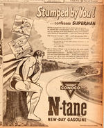 SUPERMAN IN GROUP OF FIVE “CONOCO N-TANE” GASOLINE NEWSPAPER ADS.