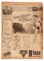 SUPERMAN IN GROUP OF FIVE “CONOCO N-TANE” GASOLINE NEWSPAPER ADS.