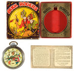 BUCK ROGERS IN THE 25TH CENTURY” POCKET WATCH WITH RARE BOX AND INSERT.