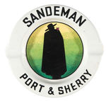 "SANDEMAN PORT & SHERRY" WINE CO. PROMOTIONAL GLAZED CERAMIC ASHTRAY.