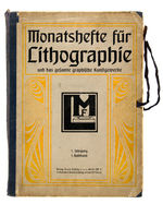 "MONATSHEFTE FUR LITHOGRAPHIE" LARGE GERMAN PORTFOLIO WITH WONDERFUL EXAMPLES OF LITHOGRAPHIC ART.
