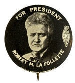 LA FOLLETTE 1924 PROGRESSIVE PARTY BUTTON HAKE THIRD PARTY #2069.
