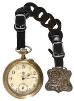 KAISER WILHELM POCKETWATCH WITH STRAP AND FOB.