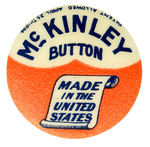 CLASSIC “McKINLEY BUTTON” 1896 CAMPAIGN LAPEL STUD FROM THE HAKE COLLECTION.